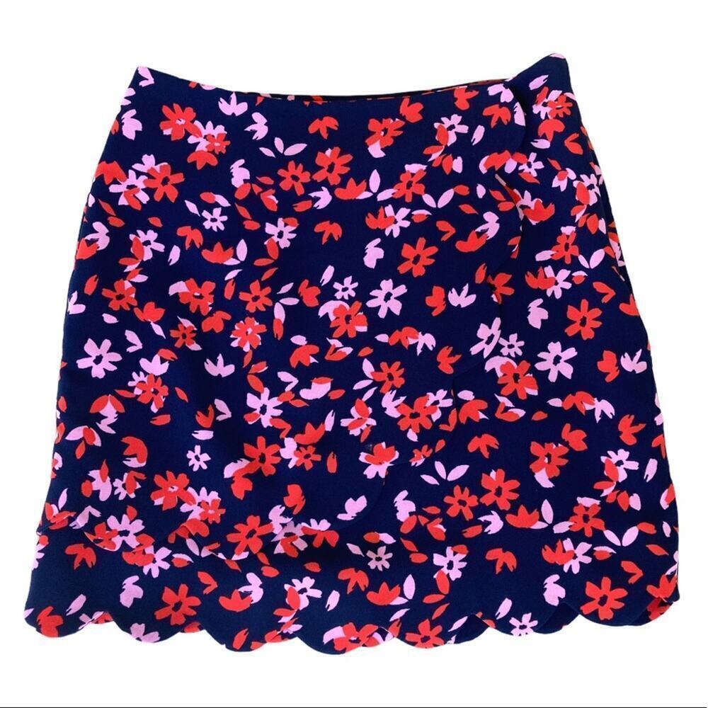 DRAPER JAMES Floral Scalloped Edge Skirt Size 2